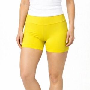 Buffbunny Collection High Waist Yellow Athletic Shorts‎ Women’s Size Small